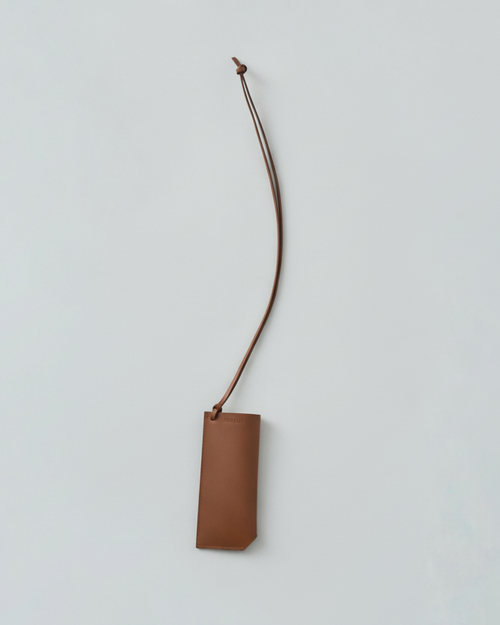 Leather sunglasses case brown Auralee