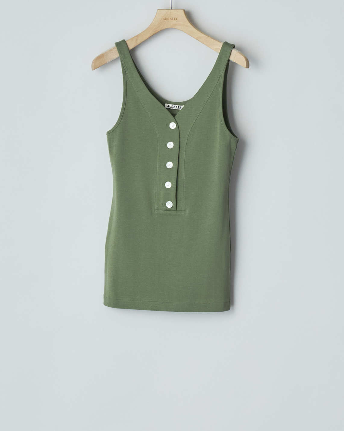 ORGANIC COTTON FINE RIB TANK SAGE GREEN