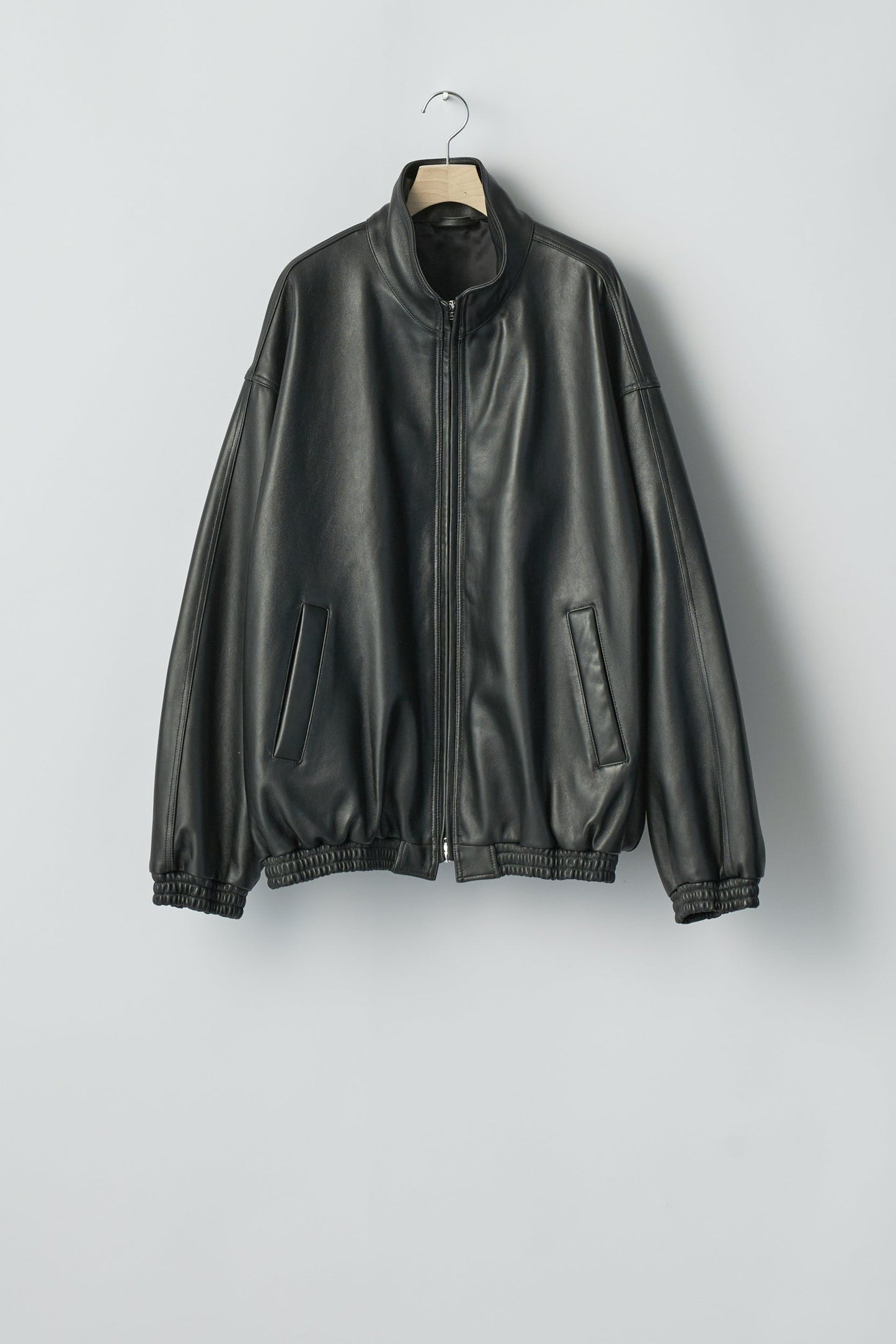 SHEEP LEATHER STAND COLLAR JACKET