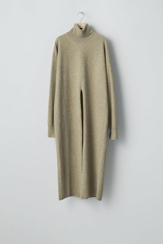 EXTRA FINE WOOL KNIT SLIT ONE PIECE