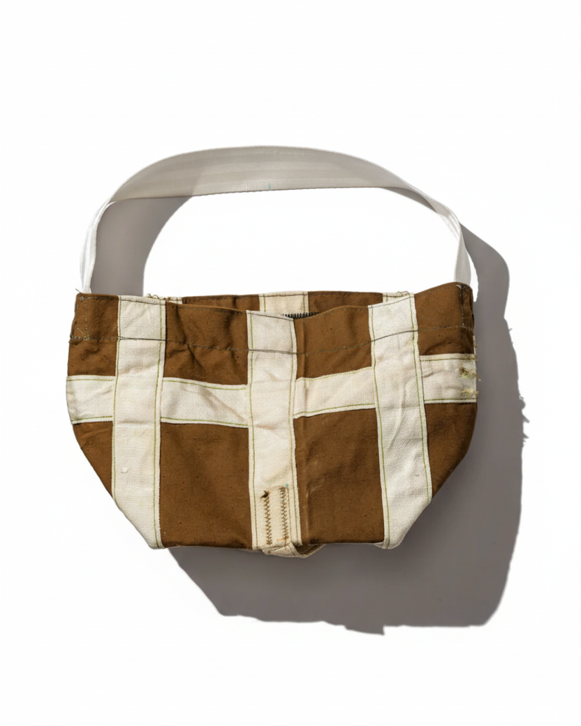 VINTAGE BROWN BRAKE PARACHUTE SMALL SHOULDER BAG