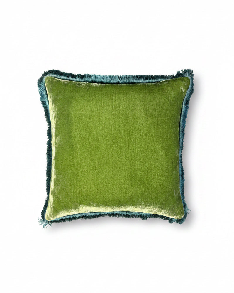 anke drechsel silk velvet cushion apple green