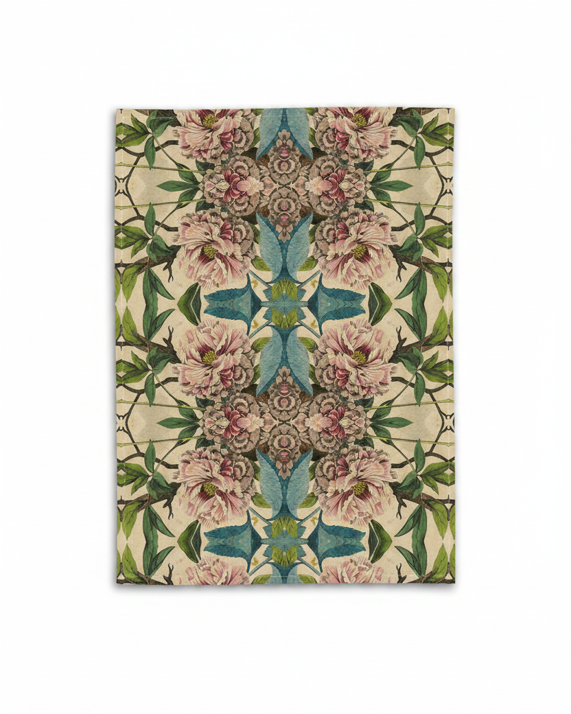 peonies tea towel Avenida home