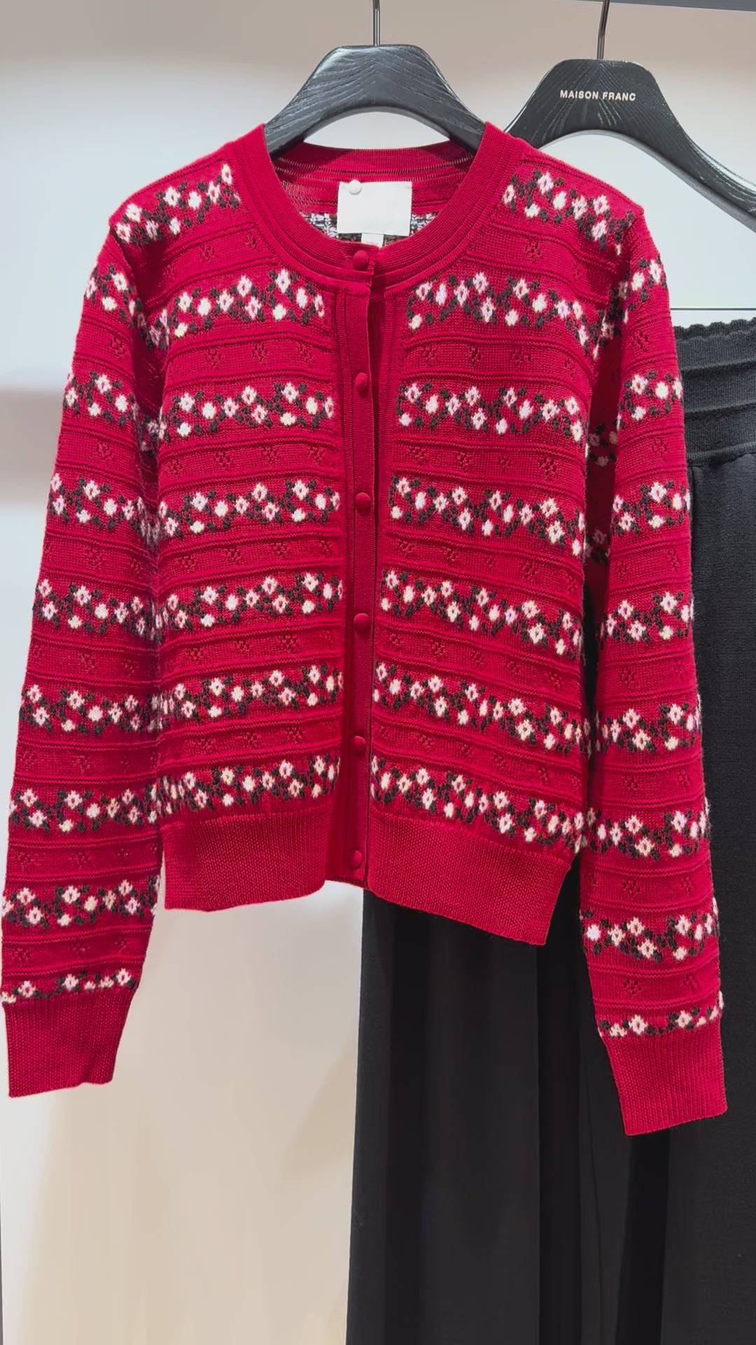 Cardigan dessert rouge garance Molli